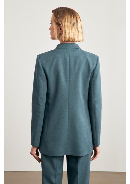 Petrol Asimetrik Kapama Düğme Ve Cep Detaylı Ceket modelleri