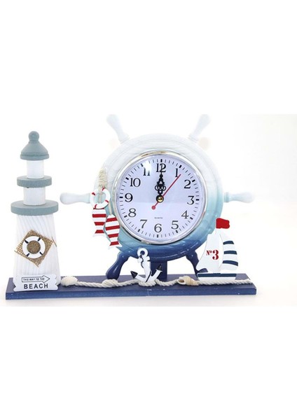 Ahşap Marin Deniz Feneri Dümenli Saat fiyatları