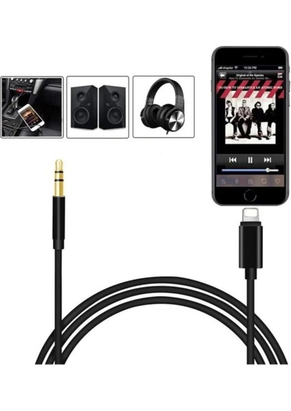 Iphone 7 8 x Xr 11 12 13 Tüm Modellere Uyumlu Lightning To 3.5mm Jack Aux Ses Kablosu