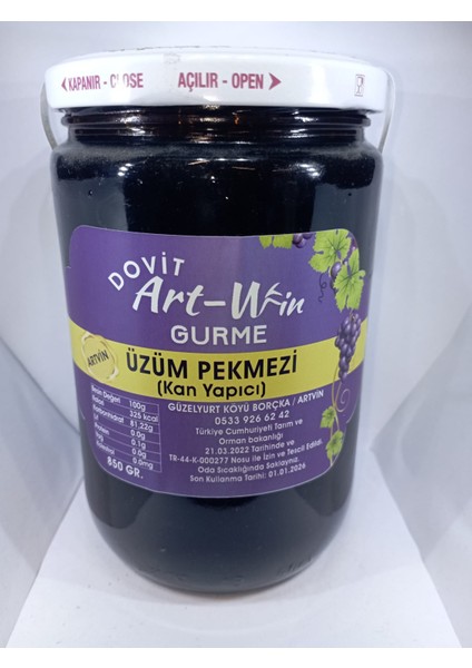 Gurme Artvin Kokulu Üzüm [adesa] Pekmezi 840 Gram