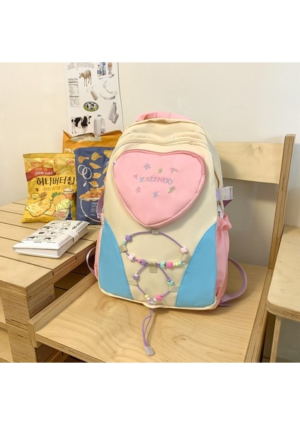 Okul Çantası Kadın Ortaokul Öğrencisi Kolej Tarzı Büyük Kapasiteli Küçük Taze Hafif Sırt Çantası Sevimli Üniversite Öğrencisi Tatlı Okul Çantası (Yurt Dışından)