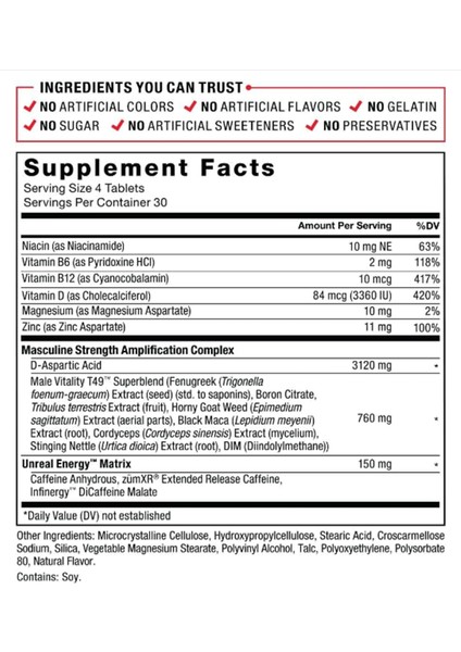 Test X180 Boost Male Testosterone Booster 120 Tablet usa Menşei 3639 modelleri