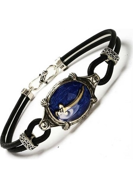 Zülfikar Kılıcı Deri Gümüş Erkek Bayan Bileklik