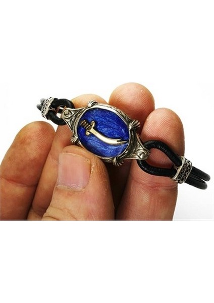 Zülfikar Kılıcı Deri Gümüş Erkek Bayan Bileklik modelleri