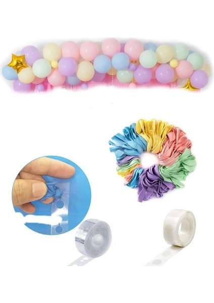 Yaş Folyolu Karakterli Unicorn Temalı Iyi Ki Doğdun Makaron Balon Doğum Günü Parti Kutlama Seti