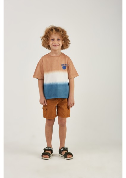 (SCE-1046) SERBEND KIDS KARGO CEPLİ ERKEK ÇOCUK PAMUKLU ŞORT