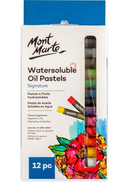 MONT MARTE mm Suda Çözünür Yağlı Pastel 12'li Signature