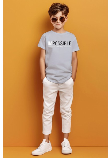 Imkansız Yazılı Baskılı Erkek Çocuk T-Shirt