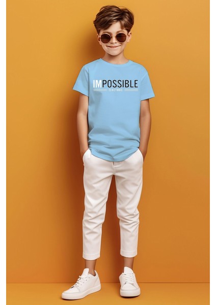 Imkansız Yazılı Baskılı Erkek Çocuk T-Shirt