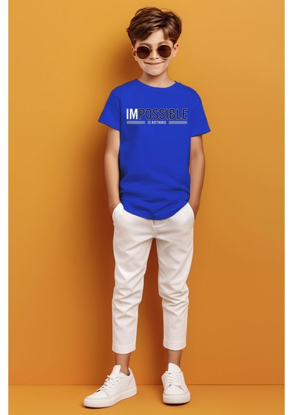 Imkansız Yazılı Baskılı Erkek Çocuk T-Shirt