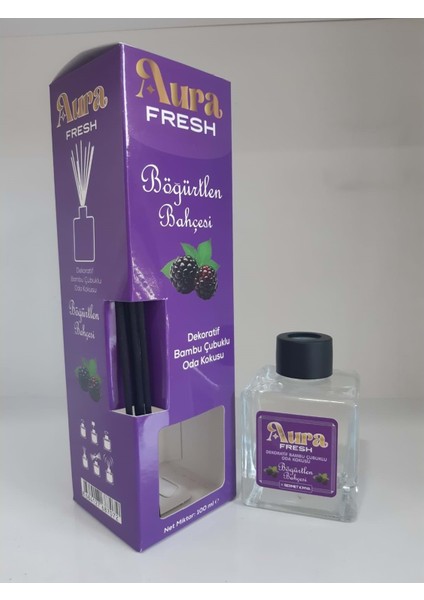 Aura Fresh Böğürtlen Bahçesi Bambu Çubuklu Dekoratif Oda Kokusu| 100 ml