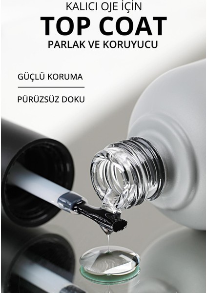 Kalıcı Oje İçin Top Coat Yapışkansız Çok Renkli 9 ml Parlak ve Koruyucu fiyatları
