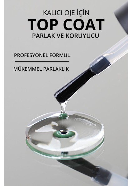 Kalıcı Oje İçin Top Coat Yapışkansız Çok Renkli 9 ml Parlak ve Koruyucu modelleri