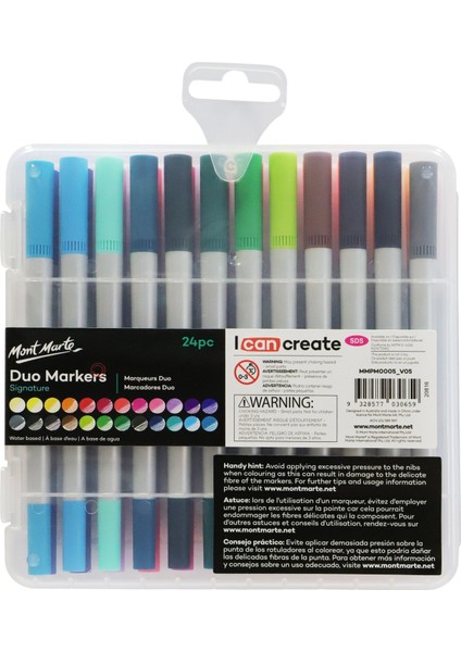 mm Kutulu Çift Uçlu Marker 24'lü Signature