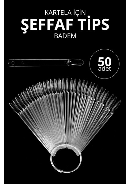 Tips Şeffaf Badem 50 li Kartela
