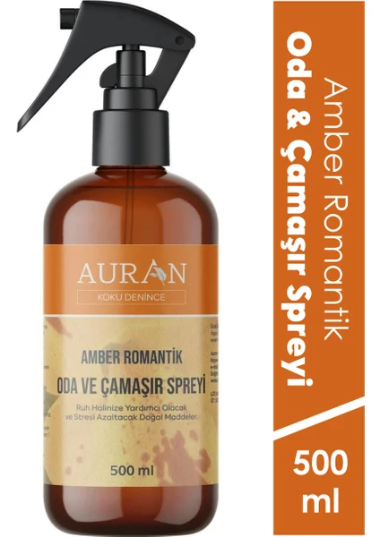 Amber Romantik Parfümlü Oda ve Çamaşır Spreyi Ortam ve Kumaş Kokusu Amber Romantic Room Spray 500ml