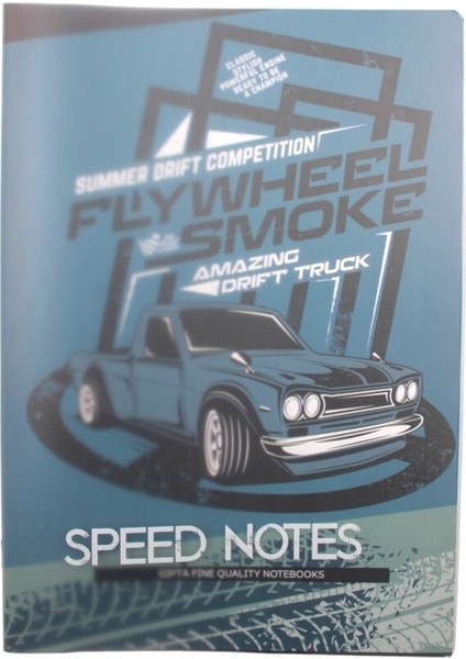 A4 60 Yaprak Kareli Speed Notes Plastik Kapak Defter