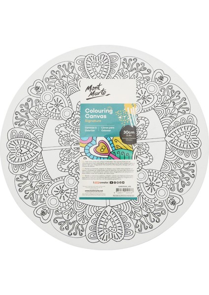 mm Renkli Tuval 30 cm Yuvarlak Mandala 4 Çeşit