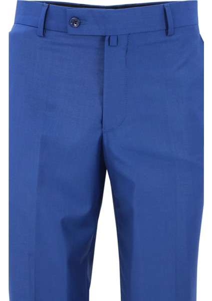 Erkek Çivit Mavi Poliviskon Kumaş Klasik Kesim Pantolon fiyatları