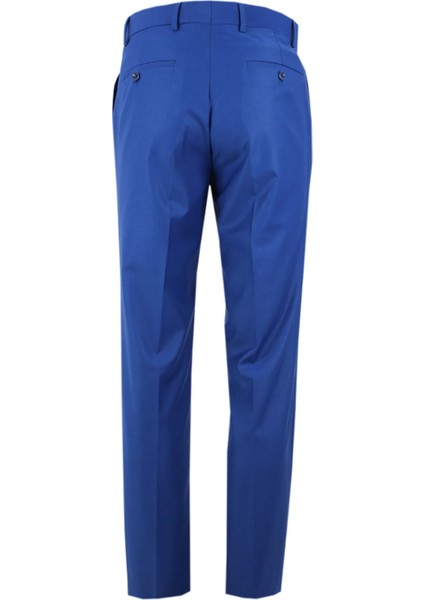 Erkek Çivit Mavi Poliviskon Kumaş Klasik Kesim Pantolon fırsatları