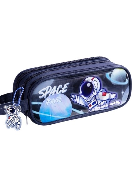 Yüksek Görünümlü, Geniş Kapasiteli, Görünür, Çok Fonksiyonlu Taşınabilir Kalem Kutusu, Üç Katmanlı Büyük Kalem Kutusu, Sevimli Karikatür Erkek ve Kadın Ilkokul Öğrencileri (Yurt Dışından)