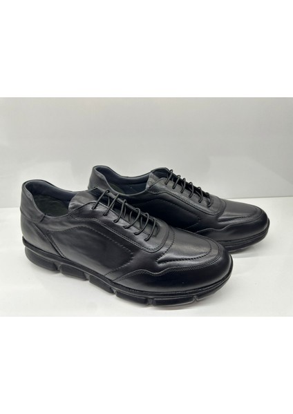 Tardelli 4378 Siyah Deri Yumuşak Ortopedik Taban Erkek Ayakkabı