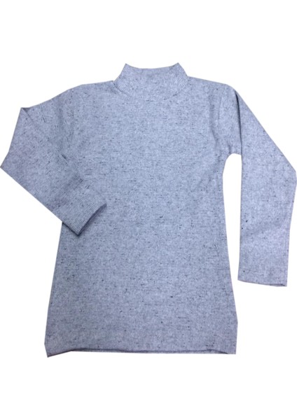 Çocuk Gri Balıkçı Yaka Uzunkol Body Likralı Ürün 6-7 Yaş