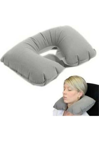 Pamuk Polyester Şişme Ortopedik Seyahat Boyun Yastığı Kiti 35 x 50 Visko Gri fiyatları
