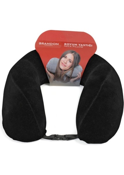 Tekno Trust 38 x 60 Siyah Ortopedik Visco Seyahat Boyun Yastığı Siyah Pamuk Polyester