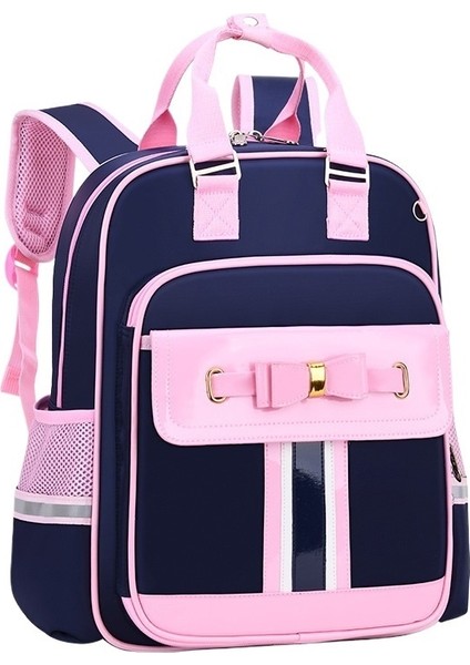 Ilköğretim Okulu Kız Kız Okul Çantası Kolej Tarzı Basit Sırt Çantası Prenses Yay Hafif Omurga Koruyucu Sırt Çantası (Yurt Dışından)