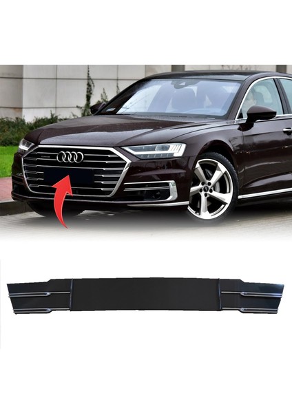 Audi A8 Ön Tampon Plakalık Krom Parlak Siyah 2018-2022 4N0807285D