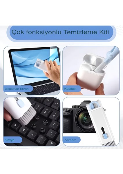 7 In 1 Klavye Kulaklık Tablet ve Bilgisayar Temizleme Kiti Ergonomik ve Çok Fonksiyonlu Temizlik Set