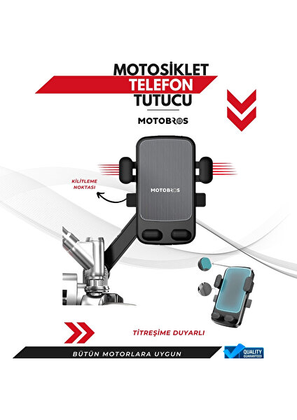 Motosiklet Telefon Tutucu Titreşim Yapmaz Ayna Bağlantılı