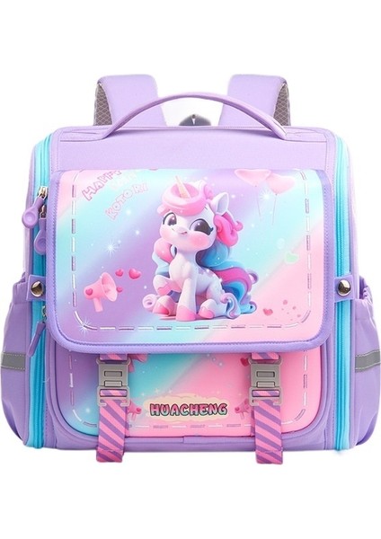 Çocuk Omurga Koruyucu Okul Çantası, Ilkokul Erkek Çocuğu Için Geniş Kapasiteli Sırt Çantası, Kız Çocuğu Için Yük Azaltma (Yurt Dışından)