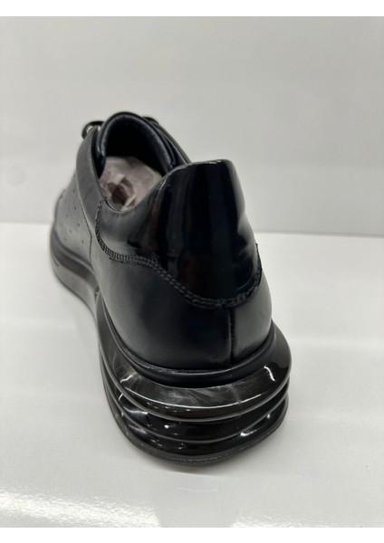 4342 Siyah Deri Yumuşak Ortopedik Taban Erkek Ayakkabı modelleri