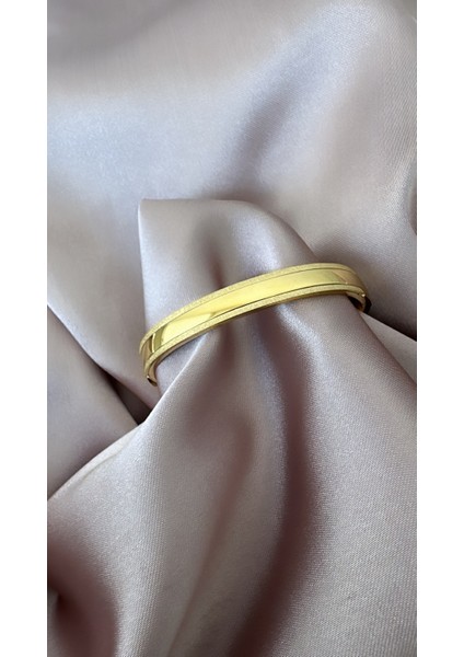 Çelik Çift Sim Düz Gold Kelepçe Bileklik (Çap: 6cm-Çevresi: 19CM) modelleri