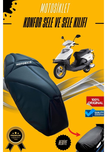 Motolüx Ceo 110 Konfor Sele ve Sele Kılıfı Visco Sünger (Kılıf Hediyeli)