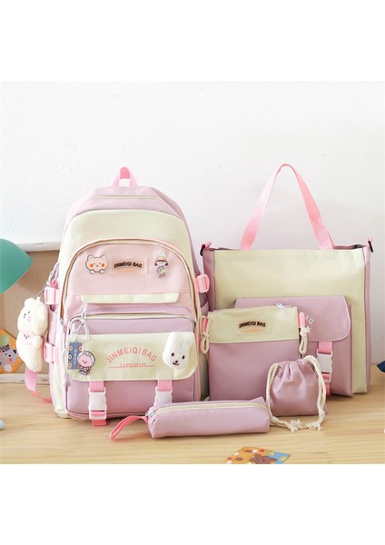 Bayan Lise Öğrencileri, Ortaokul Öğrencileri Için Yeni Okul Çantaları, Geniş Kapasiteli Sırt Çantaları, Beş Parçalı Set, Ilkokul Öğrencileri, Üçüncü Ila Altıncı Sınıf Sırt Çantaları (Yurt Dışından)
