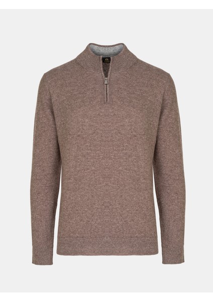 Erkek Regular Fıt Triko Kazak-Kahverengi fiyatları