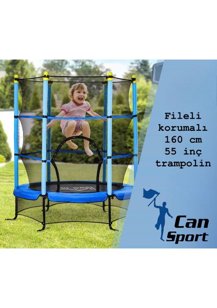 Fileli Korumalı 140 cm 55 Inç Çocuk Trambolin