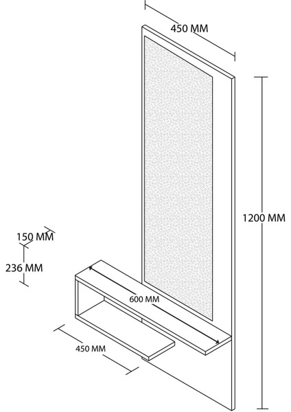 Lıne Duvar Aynası Dresuar Sol