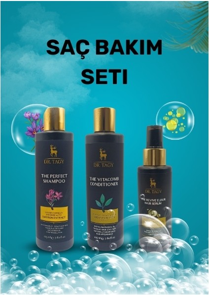 Saç Bakım Seti Onarıcı ve Besleyici Şampuan & Saç Bakım Kremi & Serum