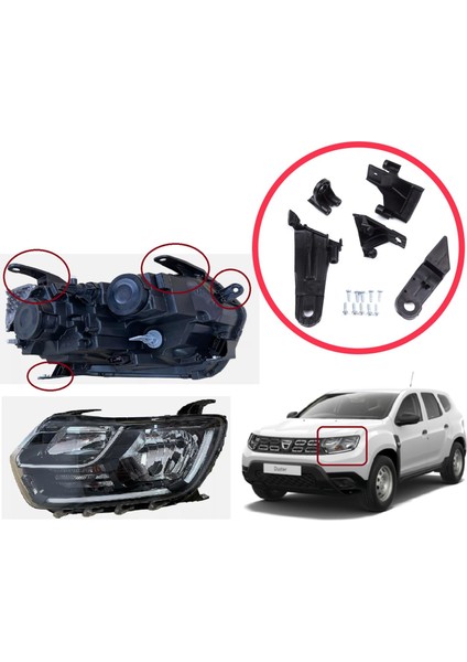 BHL565-1 Dacia Duster Mk2 Hm 2017-2024 260609367R Için Sol Ön Far Tamir Seti modelleri