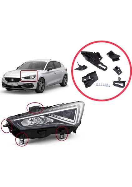 BHL563-1 Seat Leon Mk4 Kl1 Kl8 2020-ON 5FA998225 Için Sol Ön Far Tamir Seti modelleri