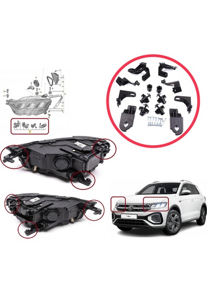 BHL562 Vw T-Roc 2017-ON 2/5-Kapı Suv 2GA998225 2GA998226 Için Sağ Sol Ön Far Tamir Seti modelleri