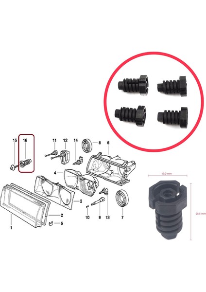 BHL558-2 Bmw 3 E36 6 E63 E64 Z3 63121387026 Için 4 Adet Ön Far Ayar Vida Somun Klipsi modelleri