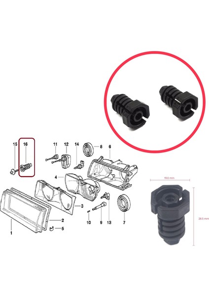 BHL558-1 Bmw 3 E36 6 E63 E64 Z3 63121387026 Için 2 Adet Ön Far Ayar Vida Somun Klipsi modelleri