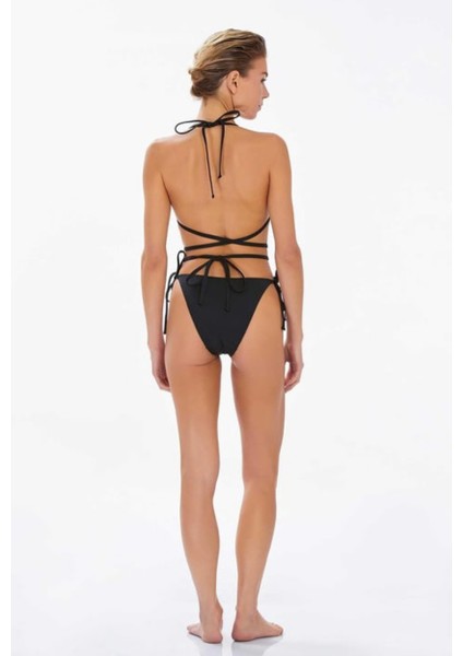 Hızlı Kuruyan Bikini Takımı Siyah Halka Detaylı Bikini fırsatları