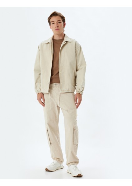 Oversize Kot Gömlek Ceket Beli Bağlamalı Cep Detaylı Pamuklu fiyatları