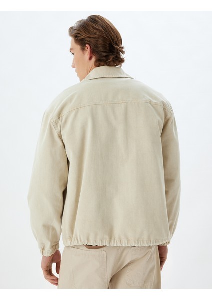 Oversize Kot Gömlek Ceket Beli Bağlamalı Cep Detaylı Pamuklu fırsatları